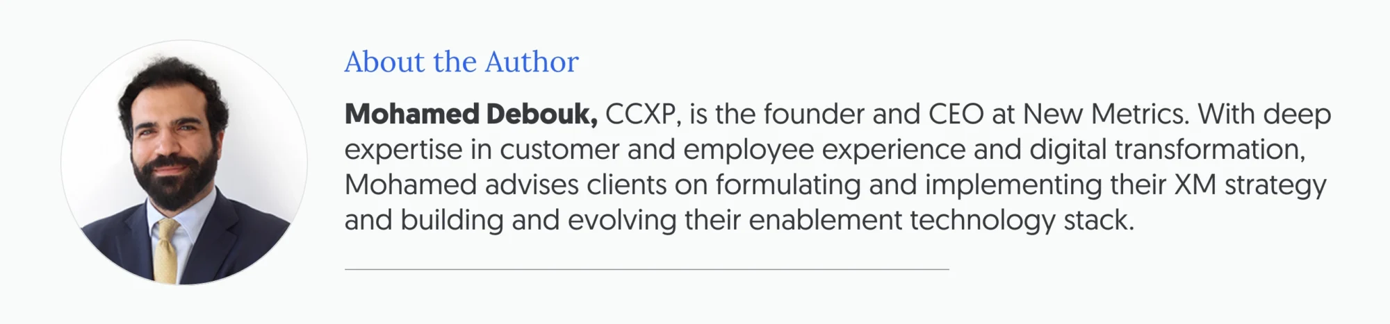 Mohamed Debouk, Why Everything You Learned About CX is Wrong, New Metrics